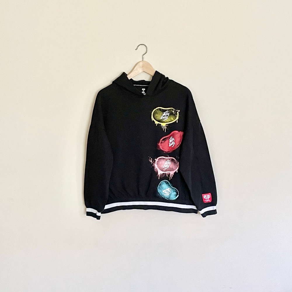 NEW Justice x Jelly Belly Graphic Black Hoodie Girls size XL Plus (16p/18p)